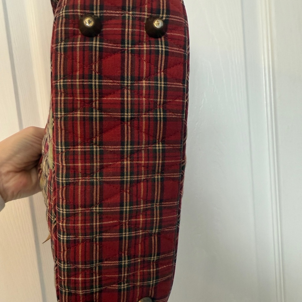 Plaid Quilted Patchwork Tote Bag - image 6